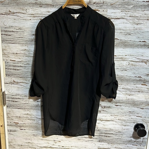 Stella tweed black sheer top  size medium - Picture 6 of 11